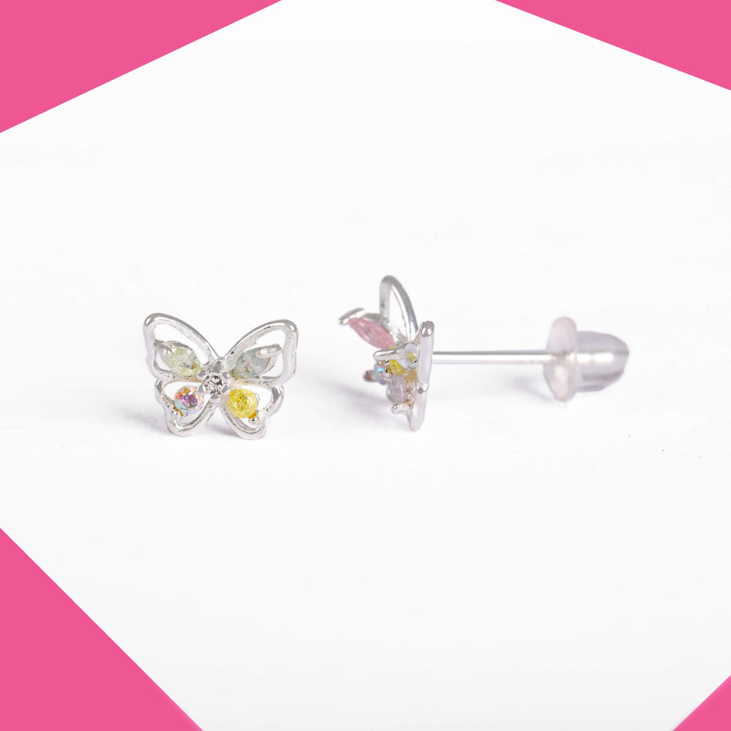 The Coloured Butterfly Gold Plated Earrings For Girls