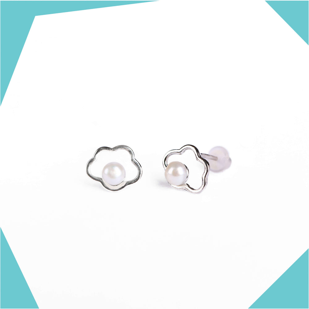 Pearl Cloud Gold Plated Earrings For Girls (WG)