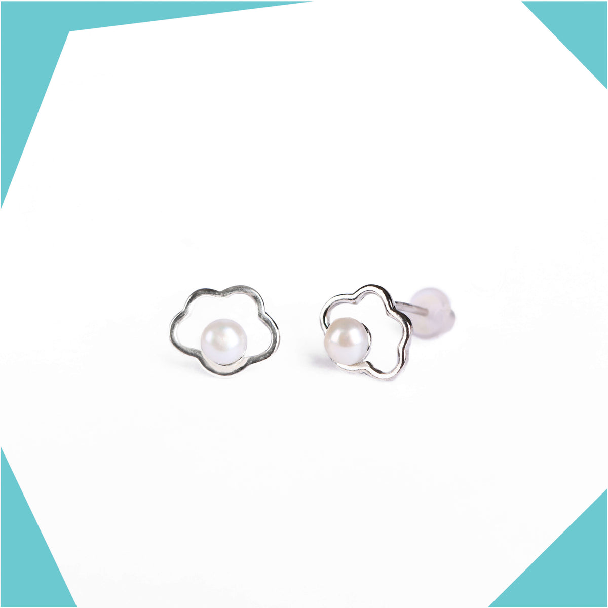Pearl Cloud Gold Plated Earrings For Girls (WG)