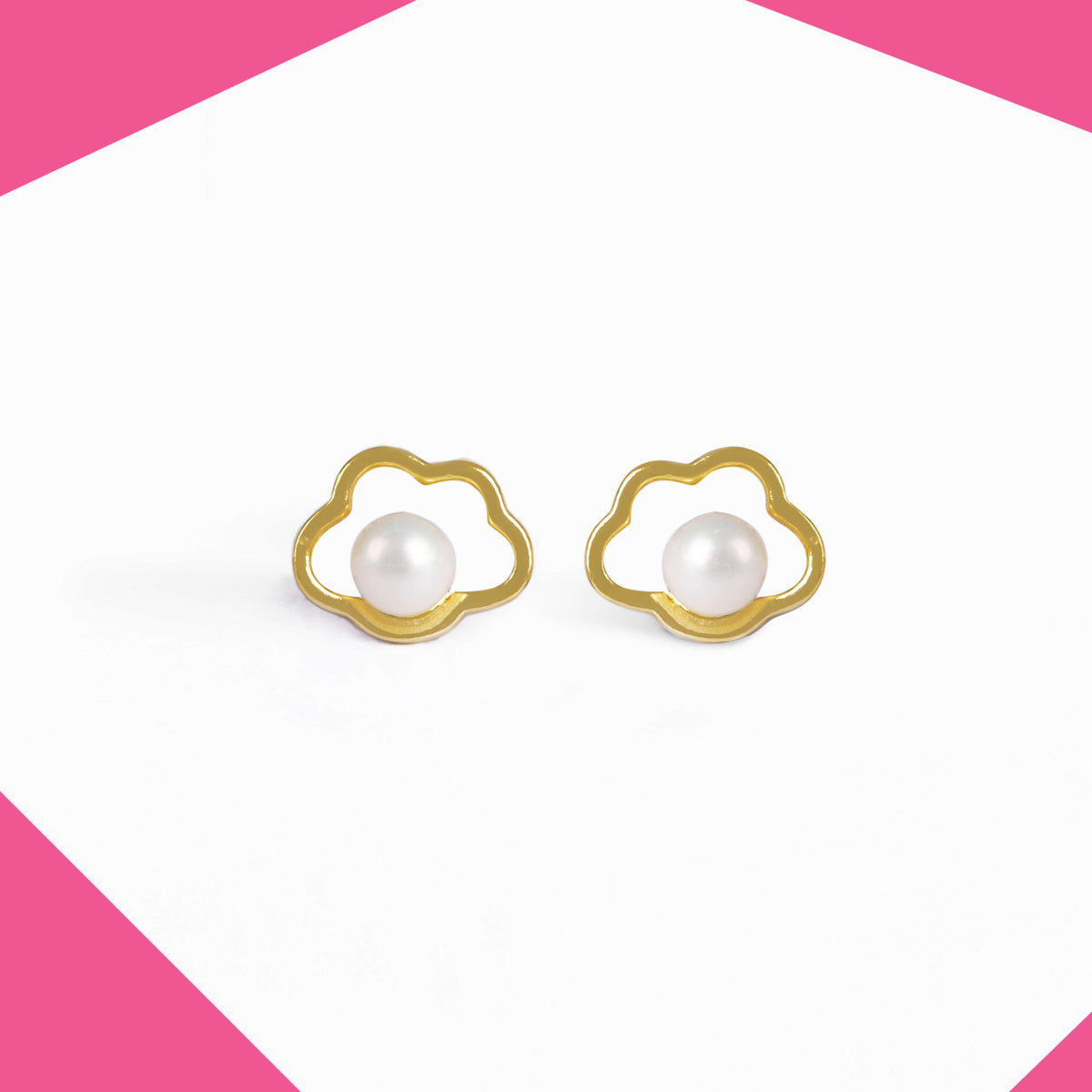 Pearl Cloud Gold Plated Earrings For Girls (YG)