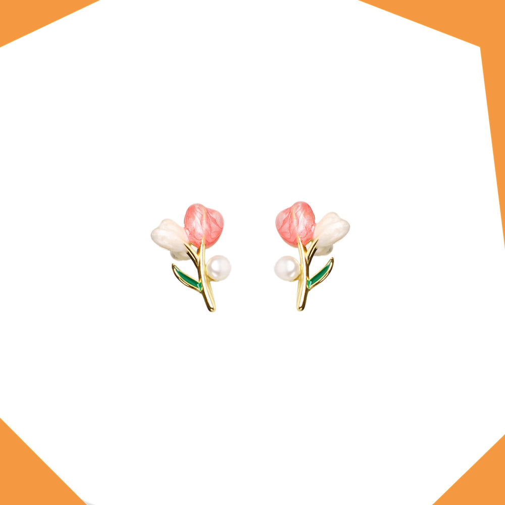 Flower Bouquet Gold Plated Earrings For Girls