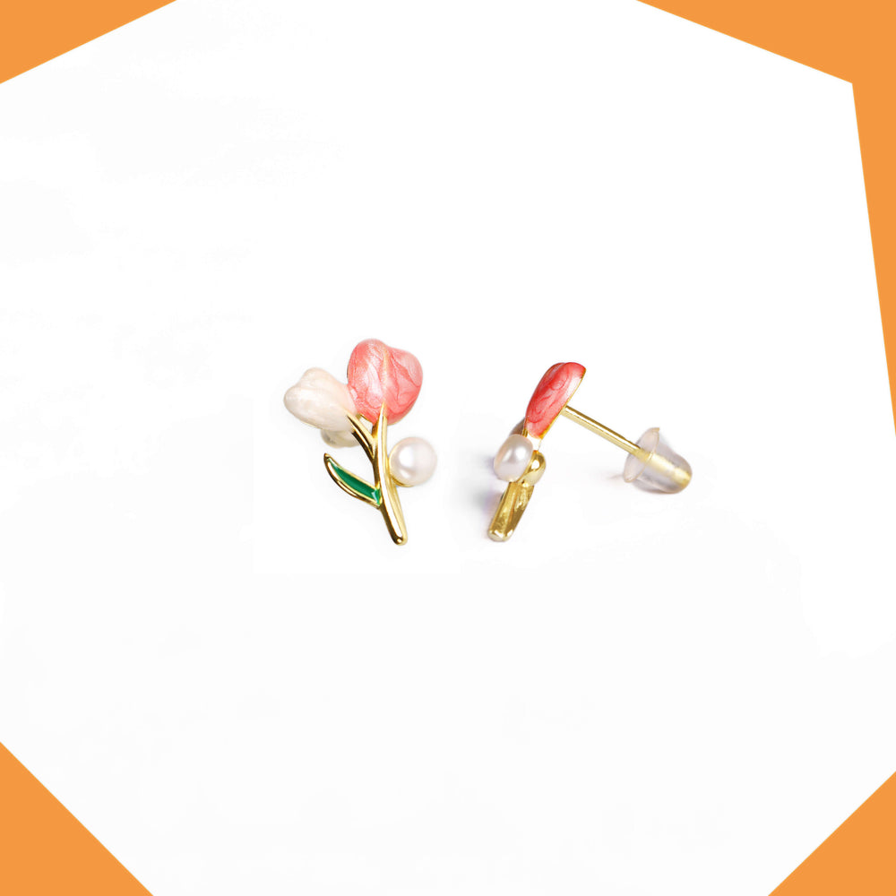 Flower Bouquet Gold Plated Earrings For Girls