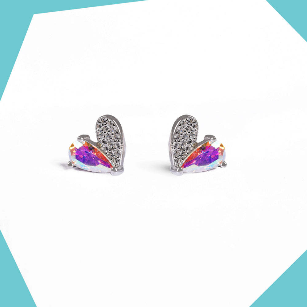 My Crystal Heart Gold Plated Earrings For Girls