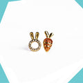 A Bunny & his Carrot Gold Plated Earrings For Girls (YG)