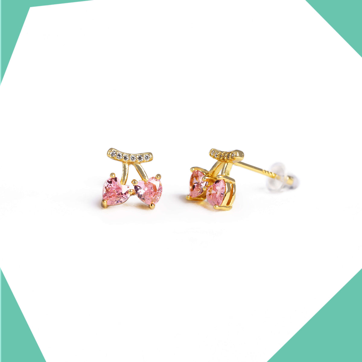 Hearts on a Vine Gold Plated Earrings For Girls (YG)
