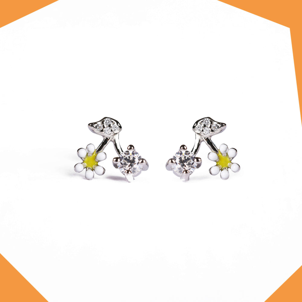 A Fruit, Flower and Leaf Gold Plated Earrings For Girls