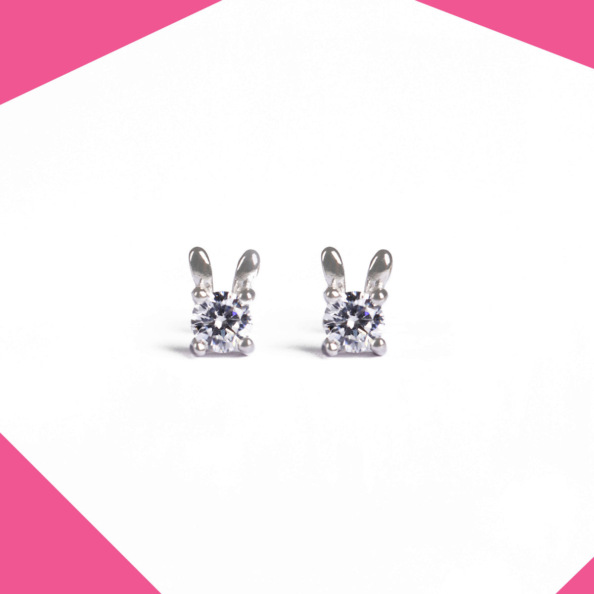 Crystal Bunny Studs Gold Plated Earrings For Girls (YG)