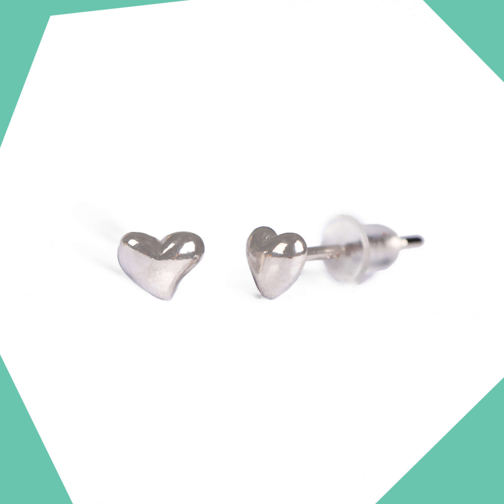 Tiny Heart Gold Plated Earrings For Girls (WG)