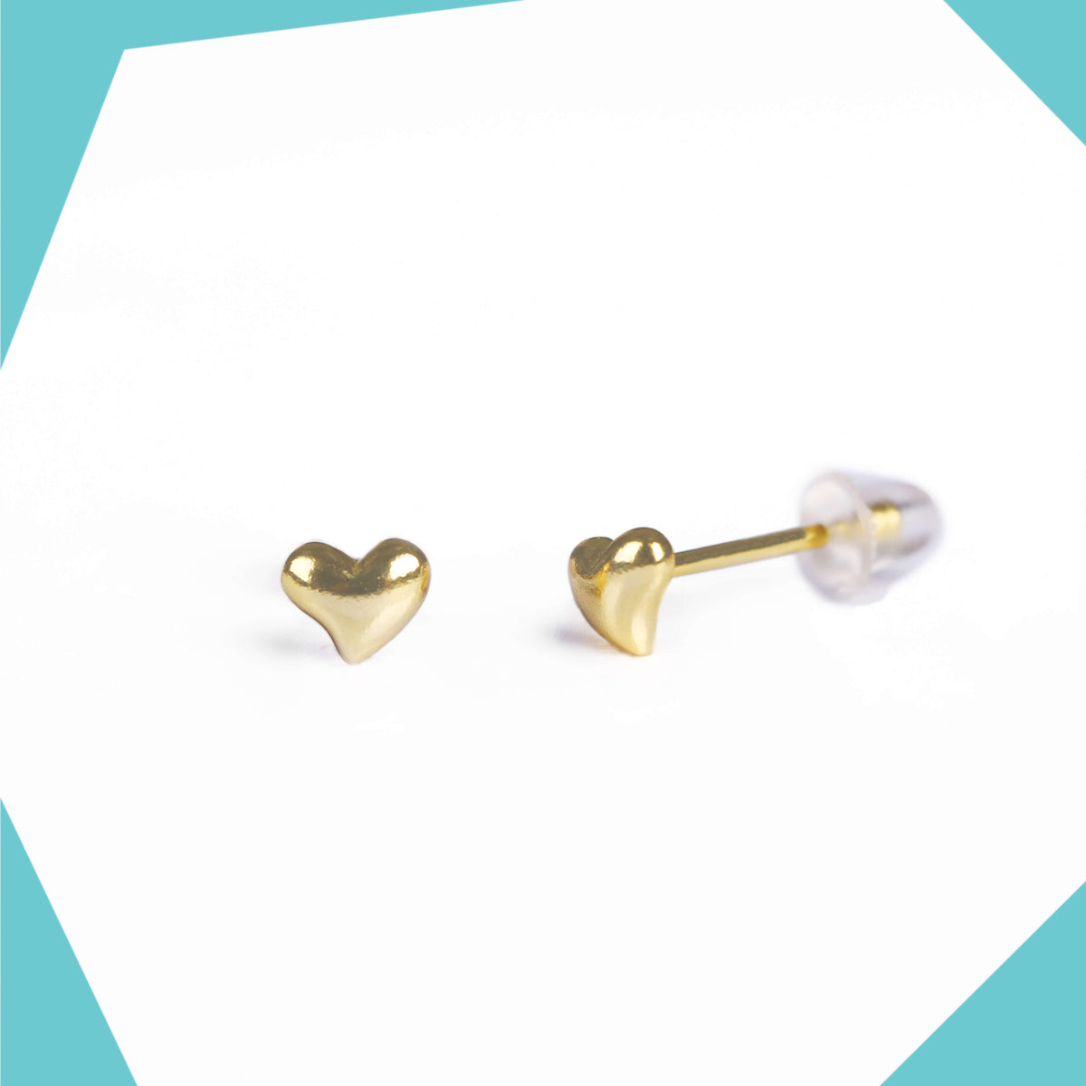 Tiny Heart Gold Plated Earrings For Girls (YG)