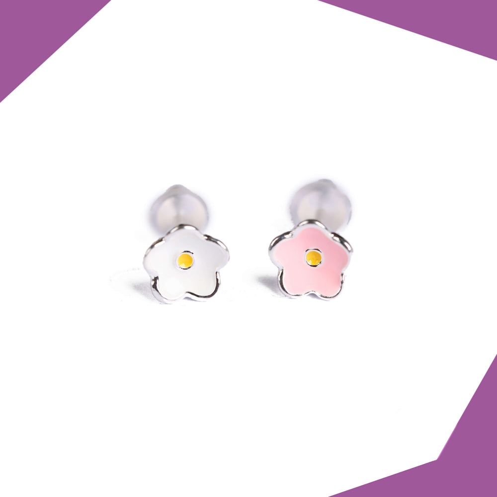 Japanese Flower Gold Plated Earrings For Girls