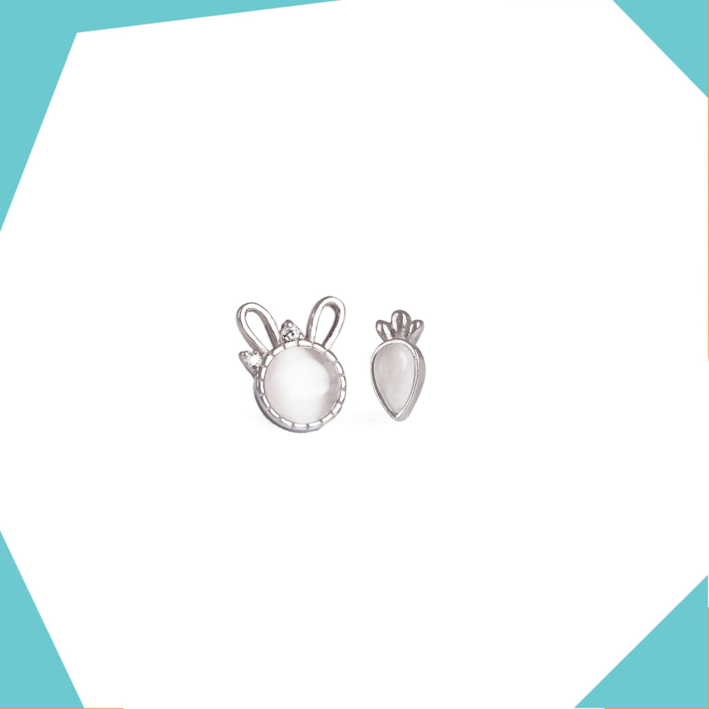 Another Bunny & His Carrot Gold Plated Earrings For Girls (WG)