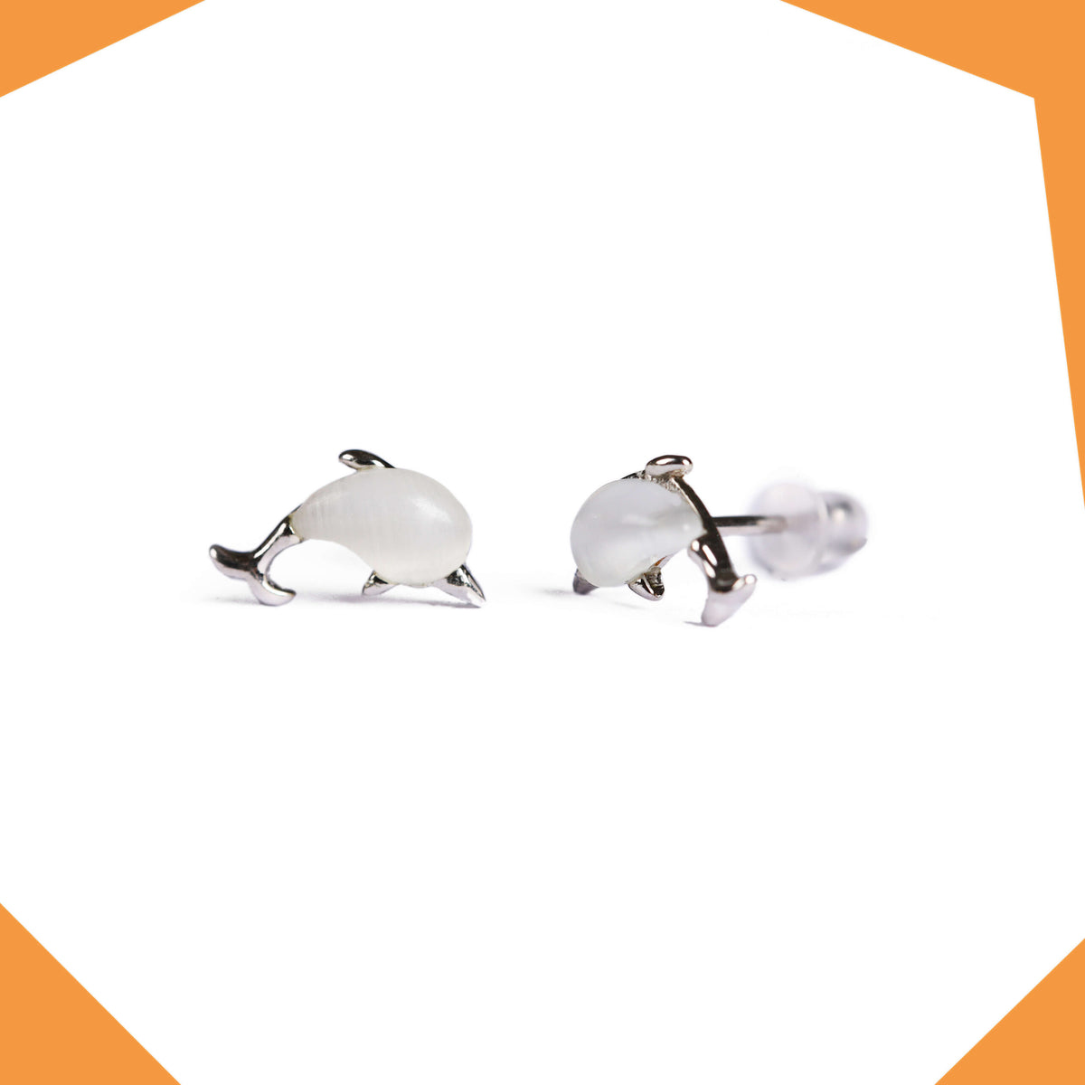 Studded Dolphin Gold Plated Earrings For Girls (WG)