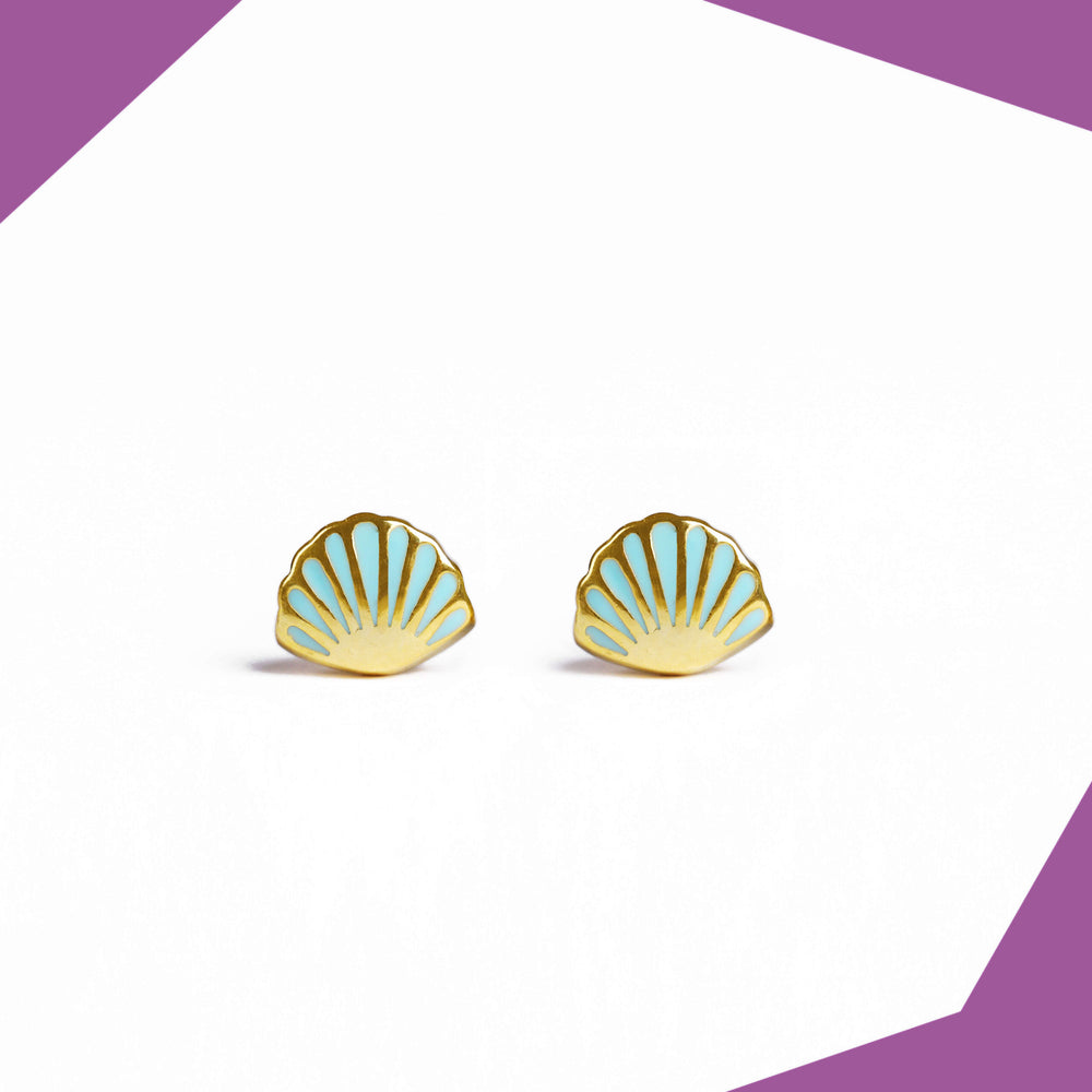 Sea Shell Gold Plated Earrings For Girls (YG)