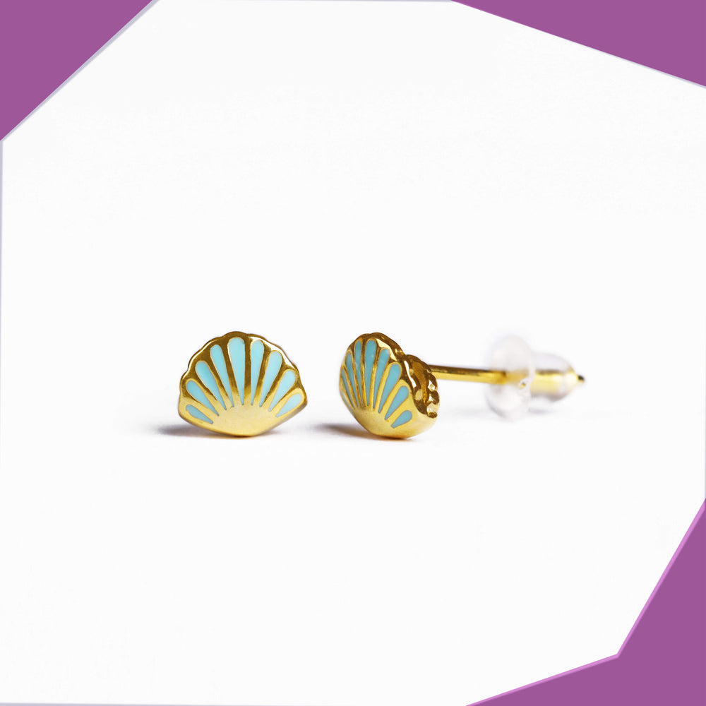 Sea Shell Gold Plated Earrings For Girls (YG)