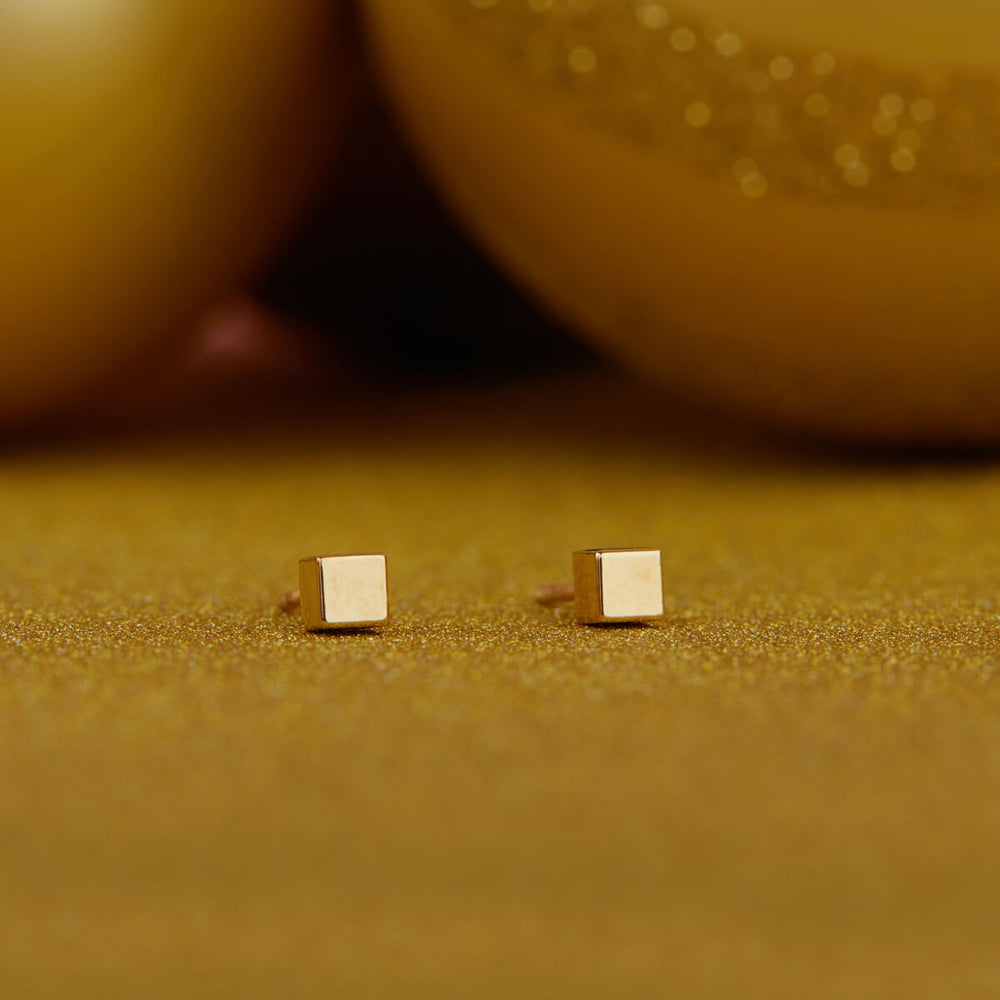 THE CUBE GOLD EARRINGS FOR BABY GIRL