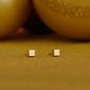 THE CUBE GOLD EARRINGS FOR BABY GIRL