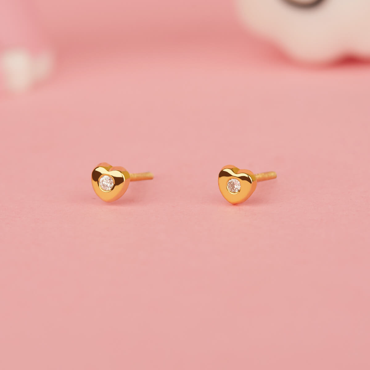 LOVE AND DIAMONDS (YELLOW GOLD) EARRINGS FOR BABY GIRL