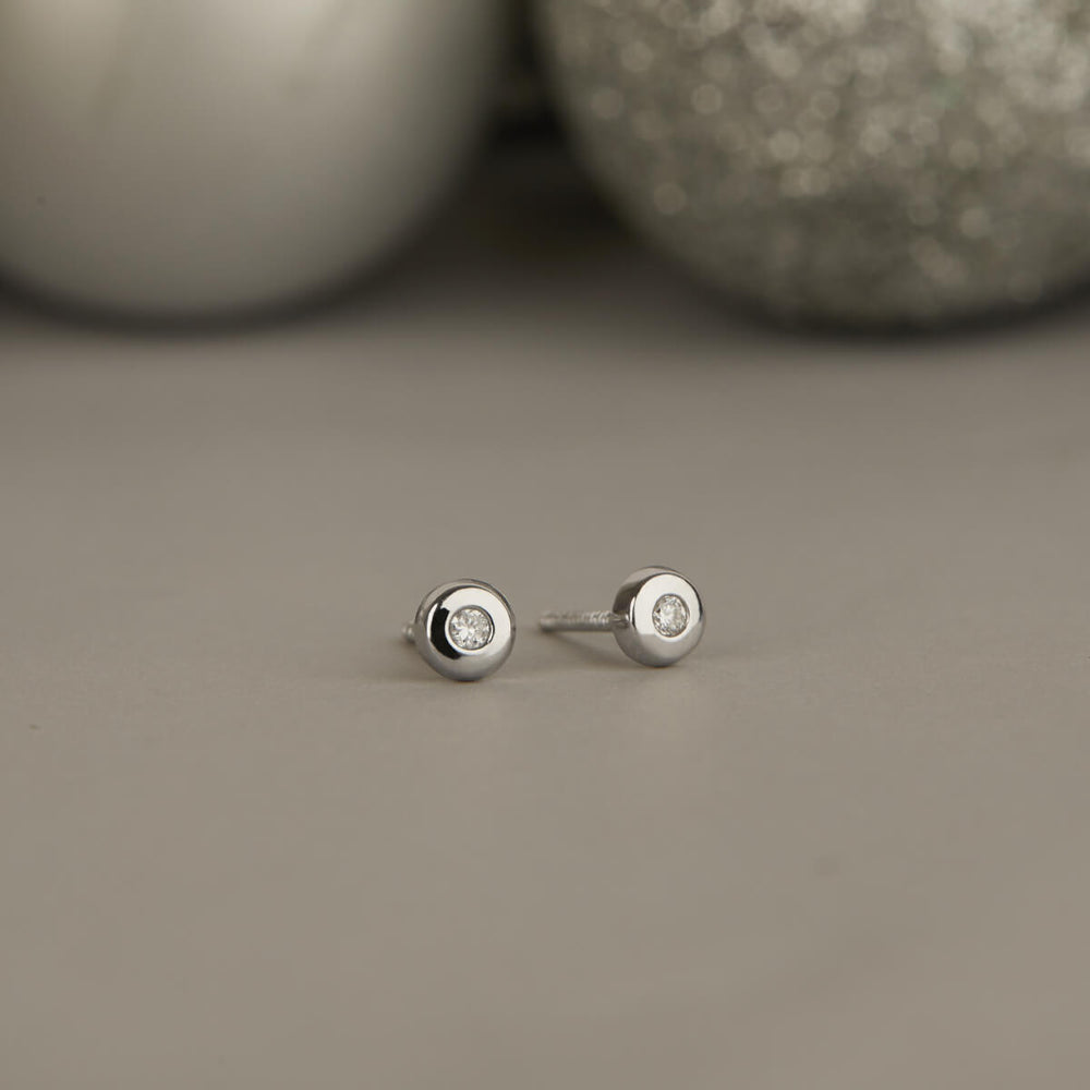BABY SOLITAIRE (WHITE GOLD) EARRINGS FOR BABY GIRL