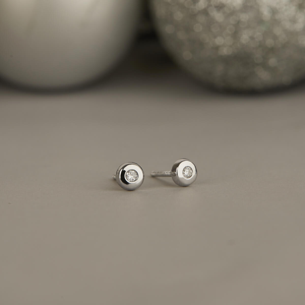 BABY SOLITAIRE (WHITE GOLD) EARRINGS FOR BABY GIRL