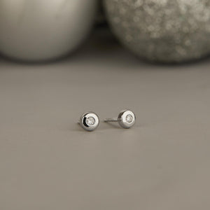 BABY SOLITAIRE (WHITE GOLD) EARRINGS FOR BABY GIRL