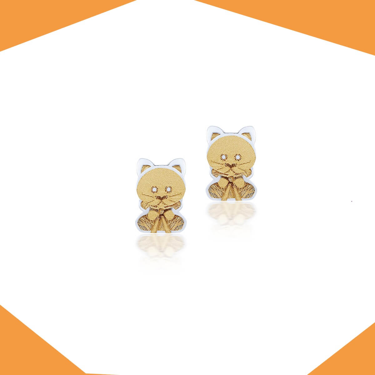LITTLE KITTY GOLD EARRINGS FOR BABY GIRL