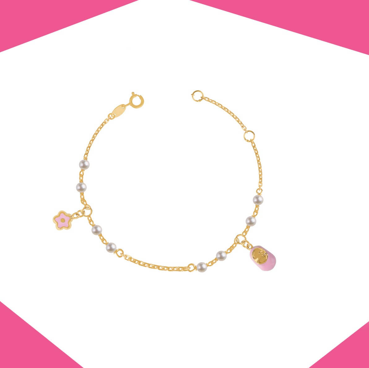 ONESIES N BOOTIES CHARM GOLD BRACELET FOR BABY GIRL