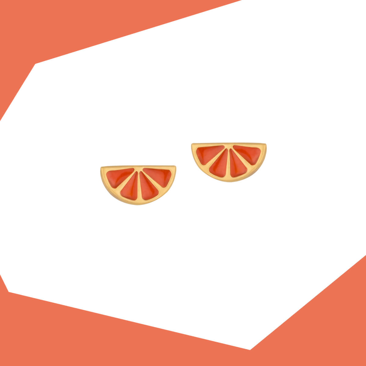 CITRUS ORANGE WEDGE GOLD EARRINGS FOR BABY GIRL