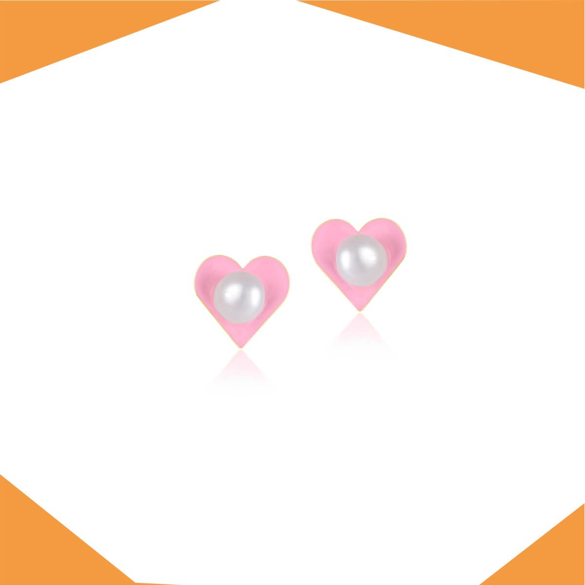 PEARLY PINK GOLD EARRINGS FOR BABY GIRL