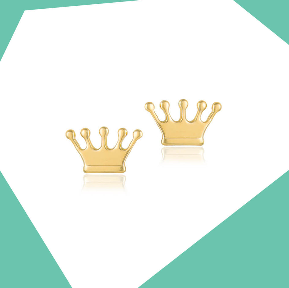 THE CROWN GOLD EARRINGS FOR BABY GIRL