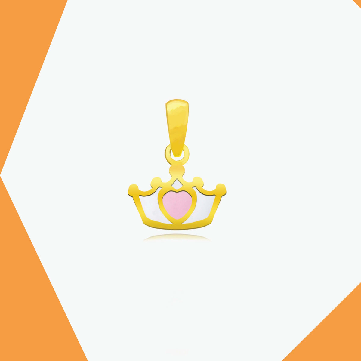 THE BIRTHDAY CROWN (WHITE) GOLD PENDANT FOR BABY GIRL