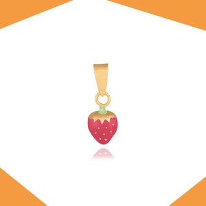 FUSHIA STRAWBERRY GOLD PENDANT FOR BABY GIRL