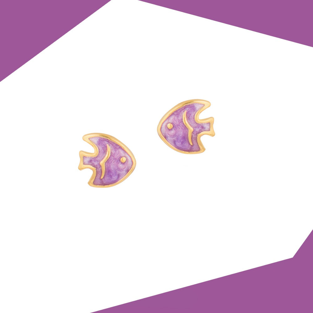 FINDING FLIPPER GOLD PLATED EARRINGS FOR GIRLS