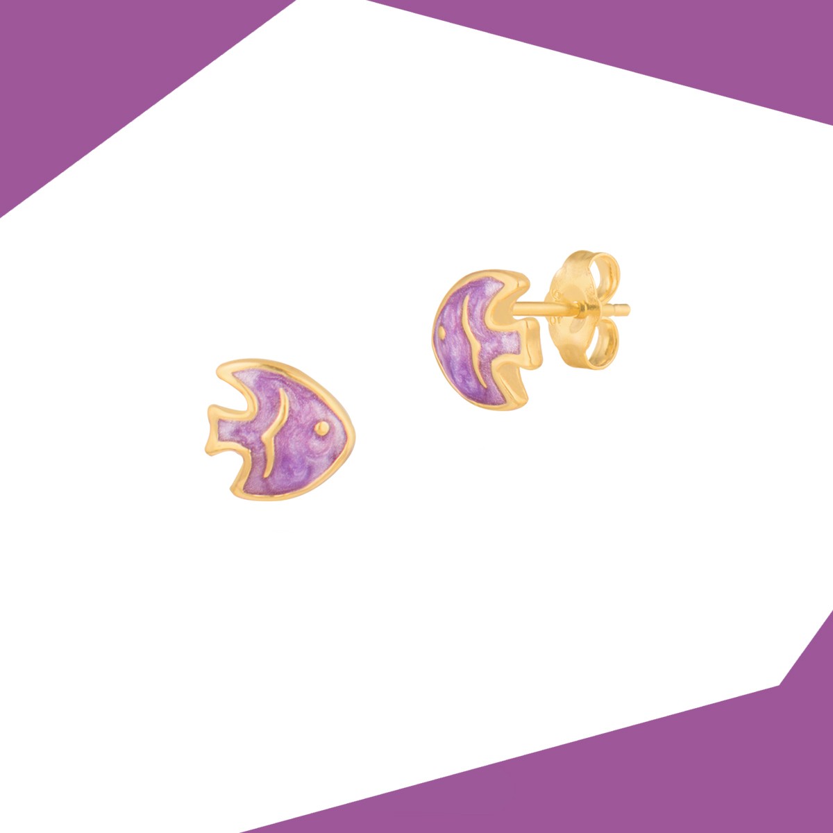 FINDING FLIPPER GOLD PLATED EARRINGS FOR GIRLS