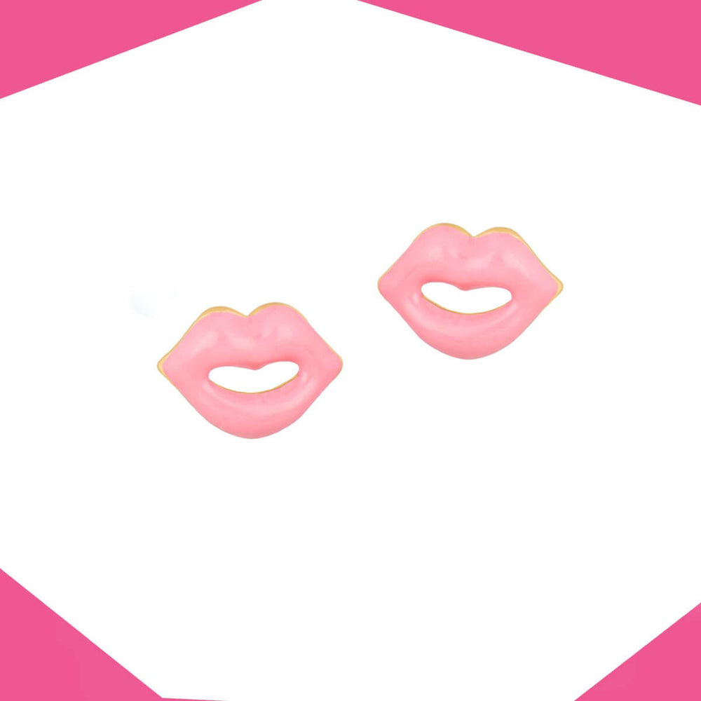 MOMMY'S LIPS GOLD PLATED EARRINGS FOR GIRLS