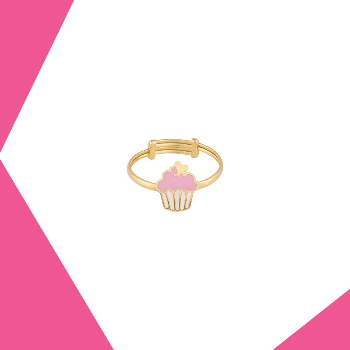 CUPCAKE LOVE GOLD RING (STRAWBERRY) FOR BABY GIRL
