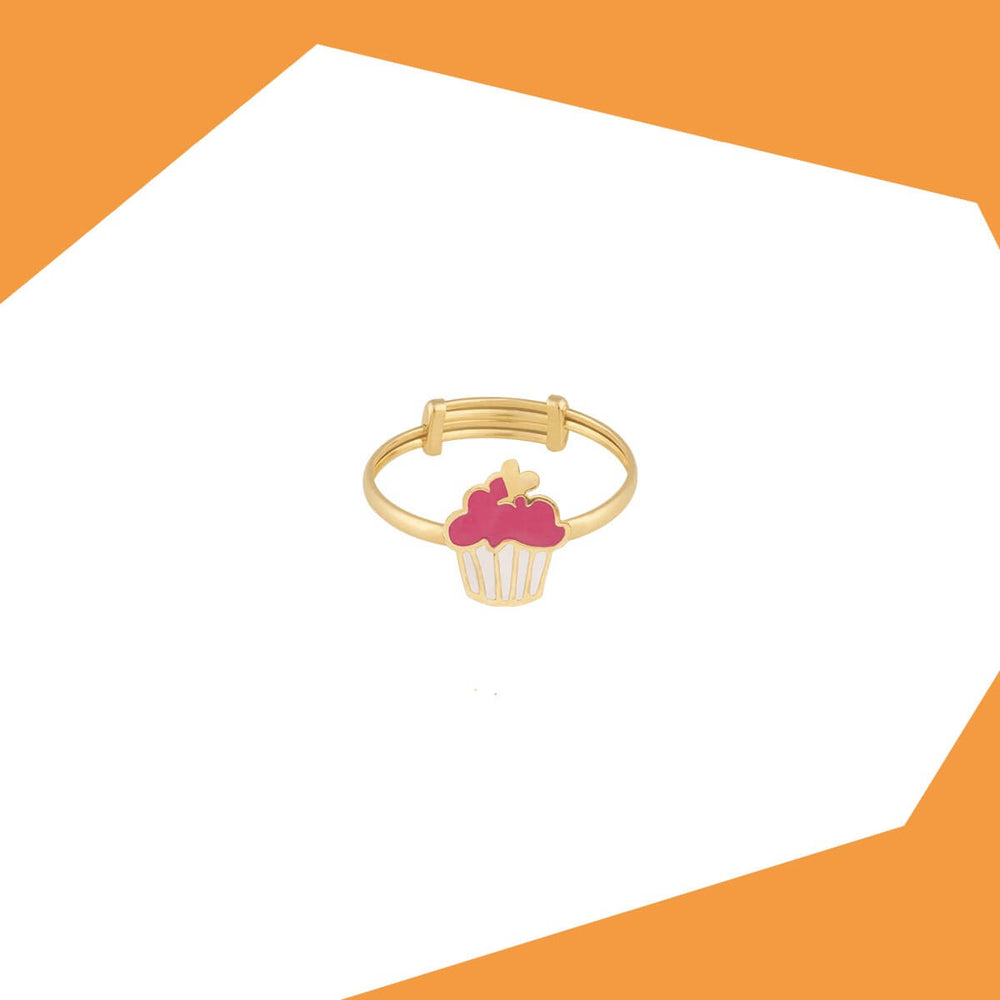 CUPCAKE LOVE GOLD RING (RASPBERRY) FOR BABY GIRL