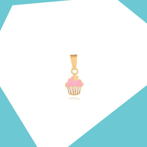 CUPCAKE LOVE GOLD PENDANT (STRAWBERRY) FOR BABY GIRL