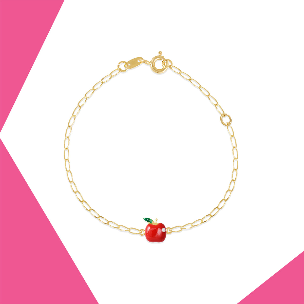 RED APPLES GOLD BRACELET FOR KIDS
