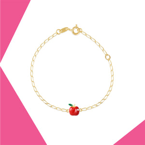 RED APPLES GOLD BRACELET FOR KIDS