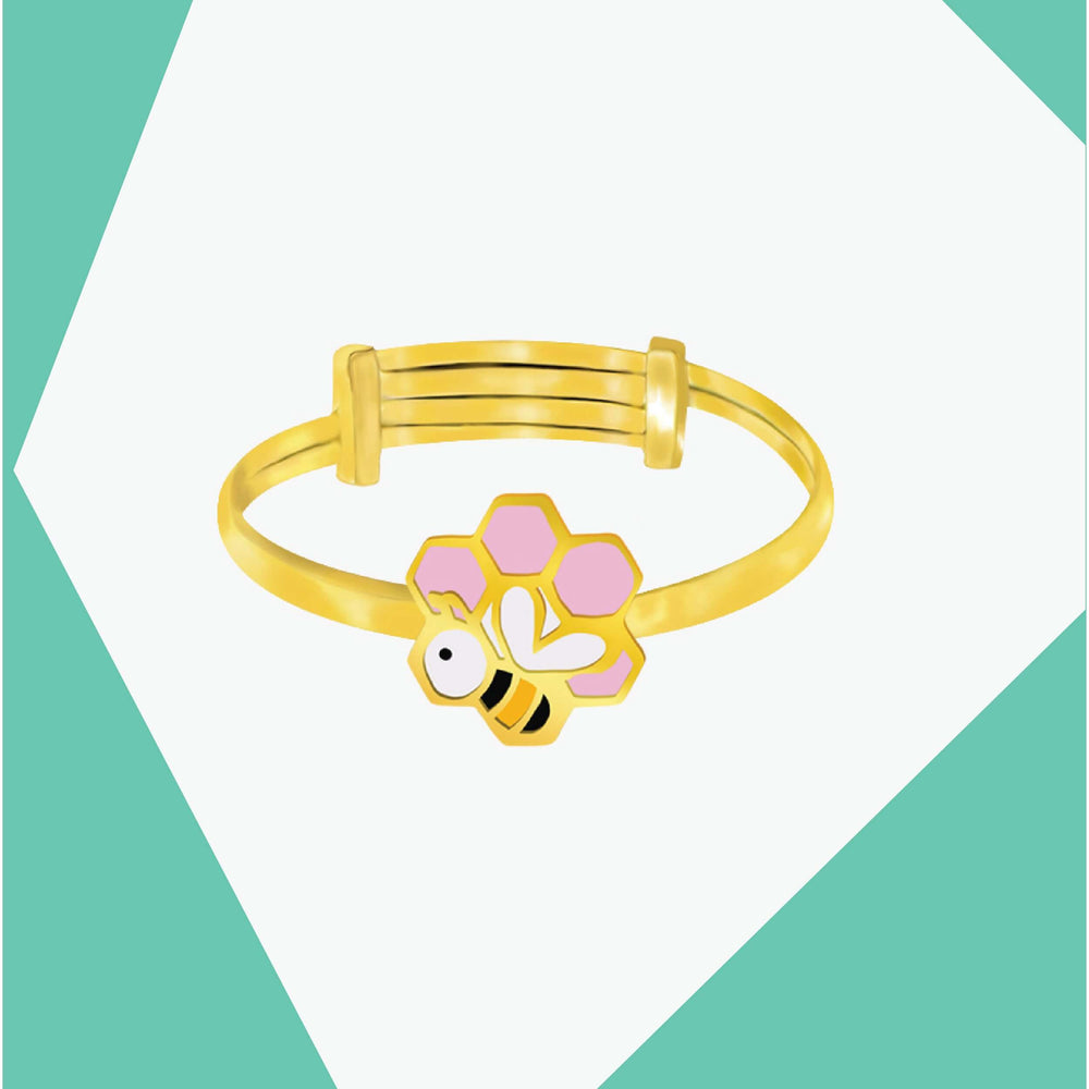 ABOUT BEES, HIVES AND HONEY! GOLD RING FOR BABY GIRL