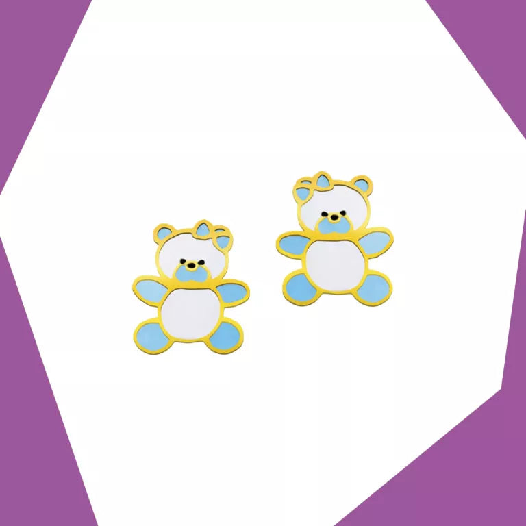 HUSH HUSH LITTLE BEAR 3 GOLD EARRINGS FOR BABY GIRL