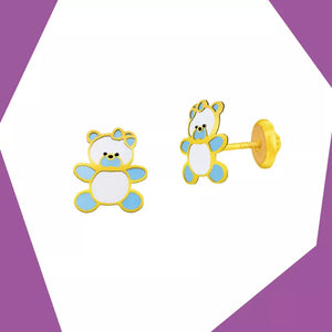 HUSH HUSH LITTLE BEAR 3 GOLD EARRINGS FOR BABY GIRL