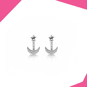 'Celestial Three Way Gold Plated Earrings For Girls (WG)